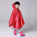 Reflective Rouge Noir Enfant Sécurité Poncho imperméable avec motif de point pour garçon garçon Rainwear